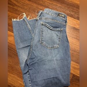 Kut from the Kloth Women's Distressed Blue Cropped Jeans